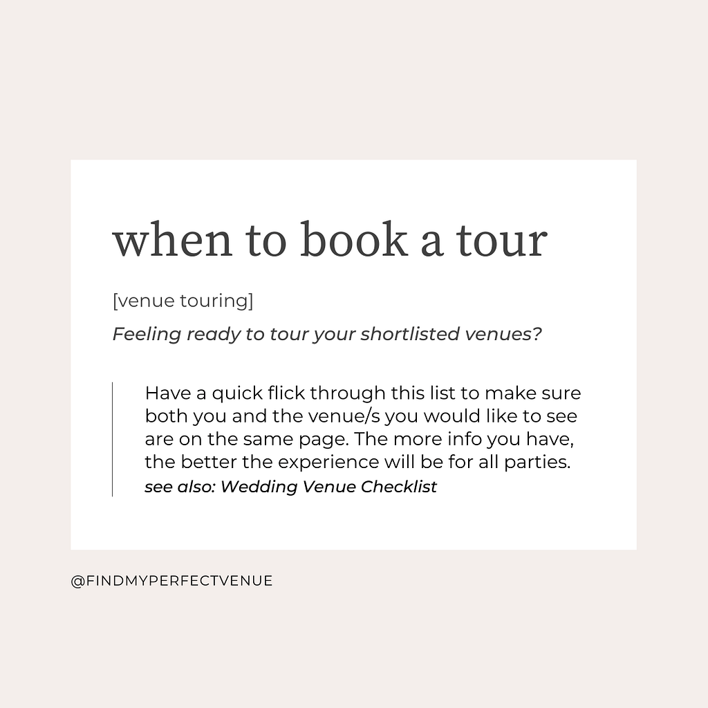when should you book a wedding venue tour?